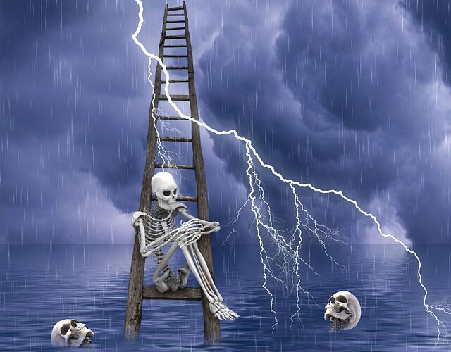 Ladder Skeleton Skulls Bones  - susan-lu4esm / Pixabay